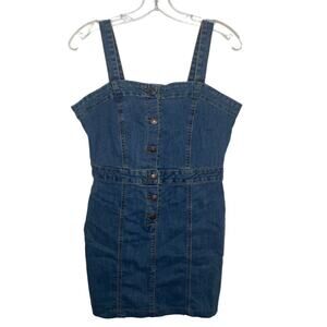 Bluenotes Dark Blue Denim Dress with Buttons
